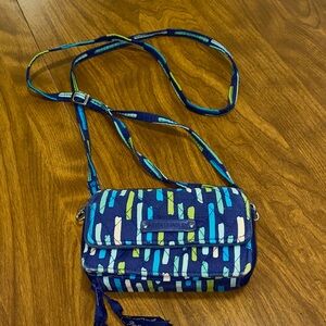 Vera Bradley Blue and Green Crossbody Bag